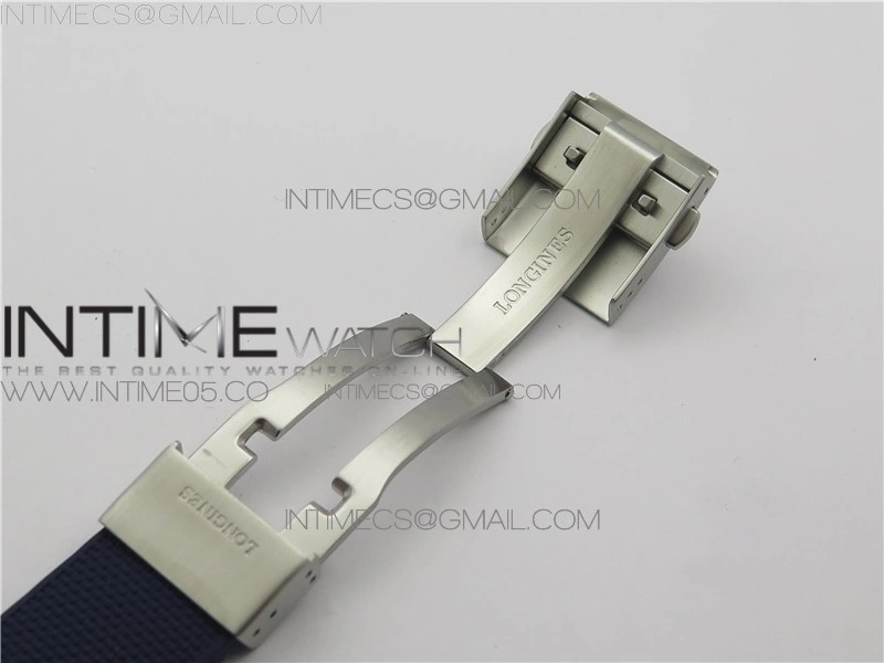 Conquest L3.840.4.56.6 Real Ceramic Bezel SS ZF 1:1 Best Edition Blue dial On Rubber Strap A2824